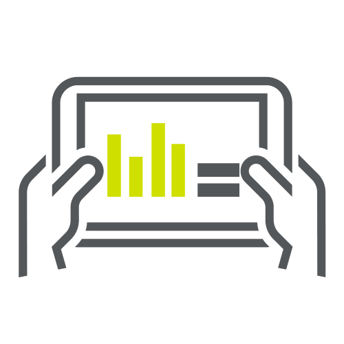 Actionable Fleet InsightsA hands holding a tablet