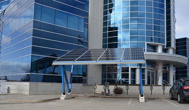 Car park of Alectra Utilities office in Vaughan where the Microgrid is implemented