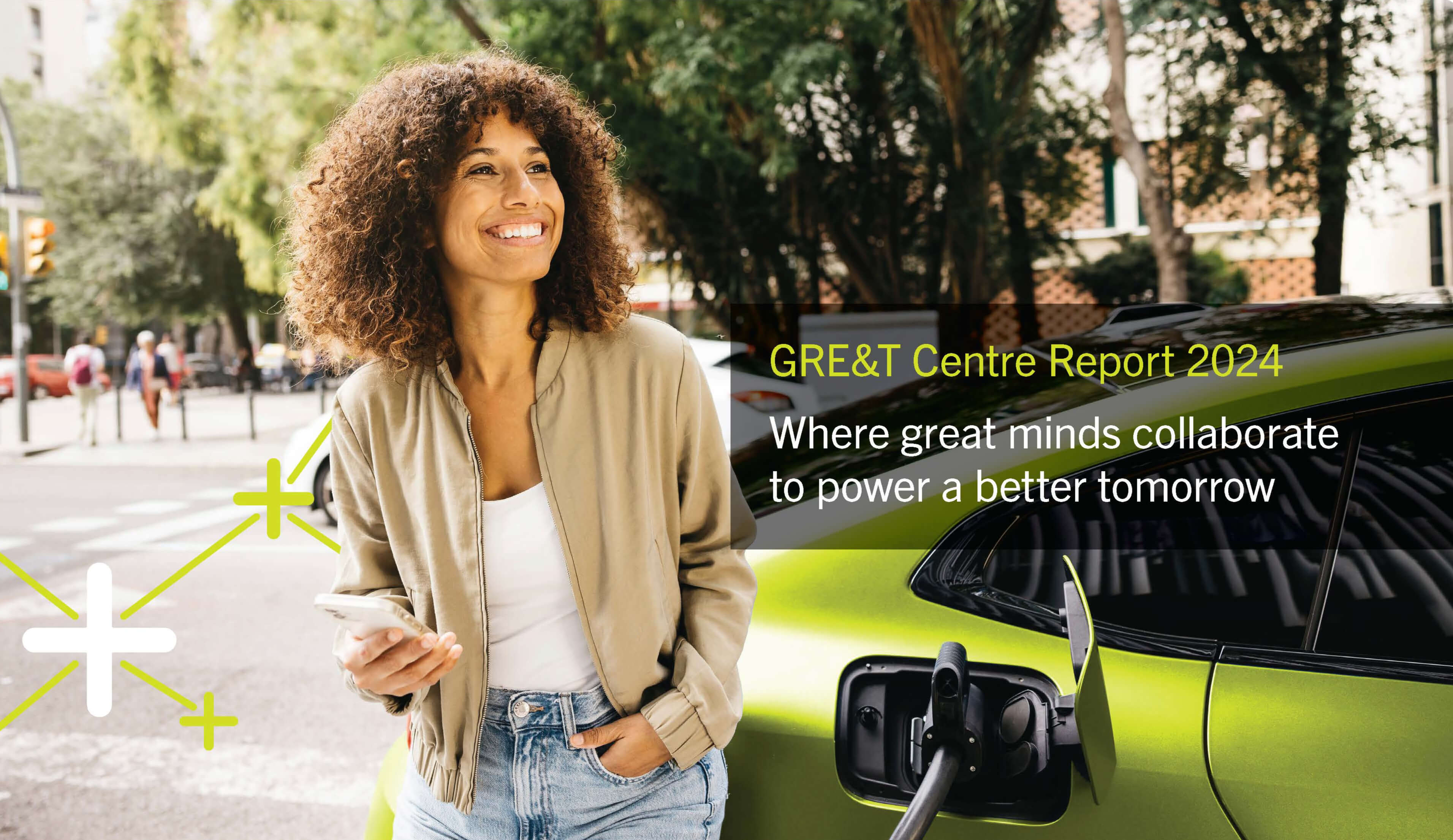 woman charging EV